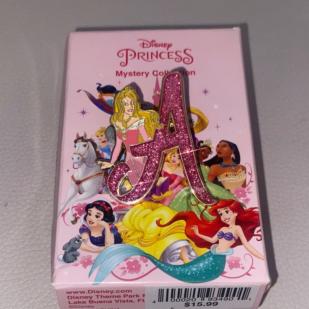 Disney Sleeping Beauty Glitter Letter Pin